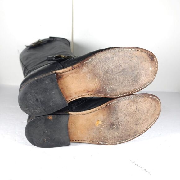 Frye Women's Veronica Slouch US 8,5B Black Leather PullOn Tall Riding Boots - Picture 13 of 16